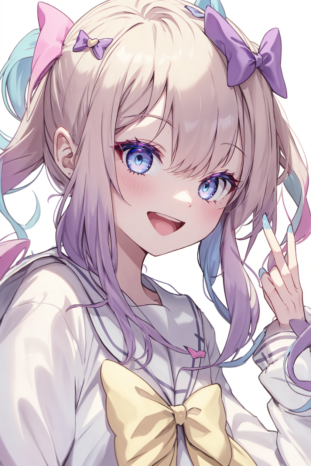 20230663-2048865146-Needy Girl Overdose,OMGkawaii Angel,1girl,solo,blue eyes,bow,pink hair,hair bow,blue hair,multicolored hair,school uniform,v,smi.png